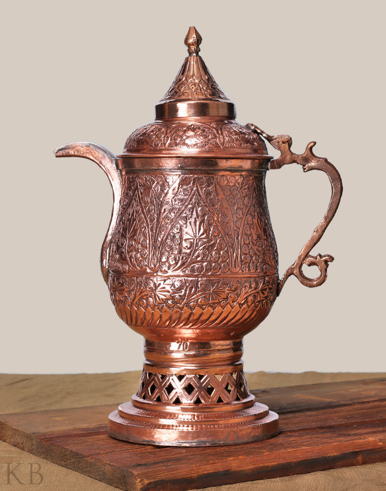Indian-Shelf Handmade Vocalforlocal Vintage Brass Traditional Samovar  Kashmiri Tea Pot Pack of 1 Indian Kitchen Utensils (30.00 cm) : :  Home & Kitchen