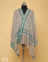 Brandy Tan Sozni Embroidered and Striped Pure Pashmina Stole - Kashmir Box