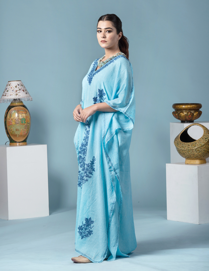 Wast E Chinar Aari Embroidered Summer Cotton Kaftan