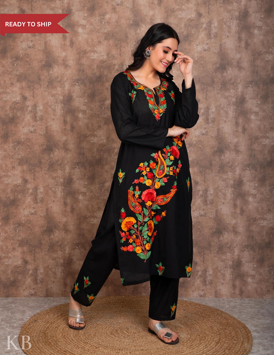 Buy Velvet Salwar Kameez, Kashmiri Suit, Designer Salwar Kameez, Indian Velvet  Suit, Luxury Indian Wear, Velvet Ethnic Outfit, Kashmiri Aari Online in  India 