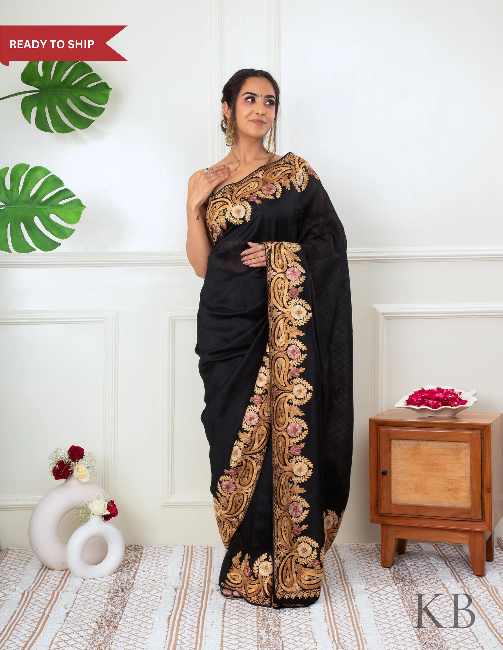 Shop Black Zari Stripes Katan Silk Banarasi Saree Online in USA – Pure  Elegance