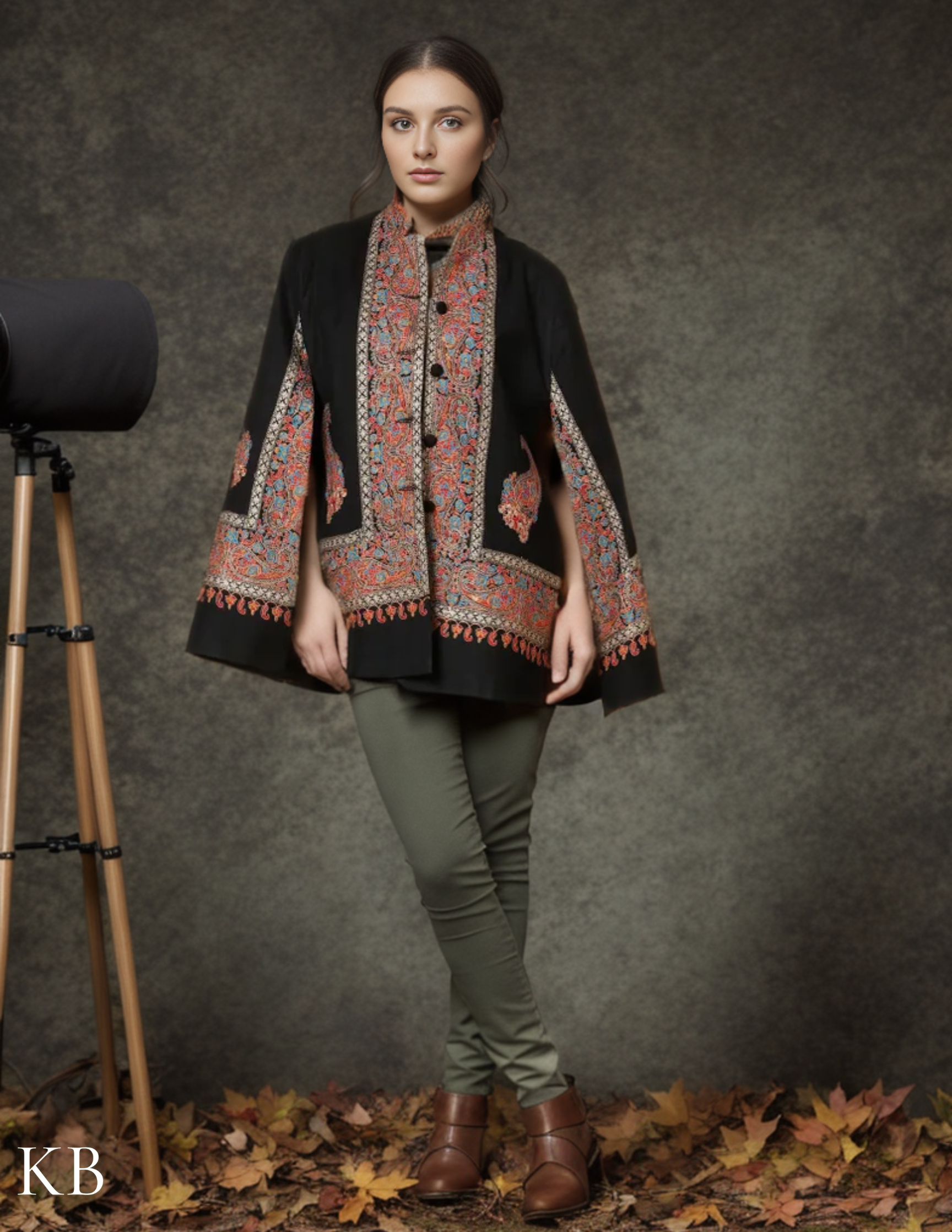 PREMIUM SOFT WOOL KURTI WITH KASHMIRI EMBROIDERED JACKET AND PANTS -SA –  www.soosi.co.in