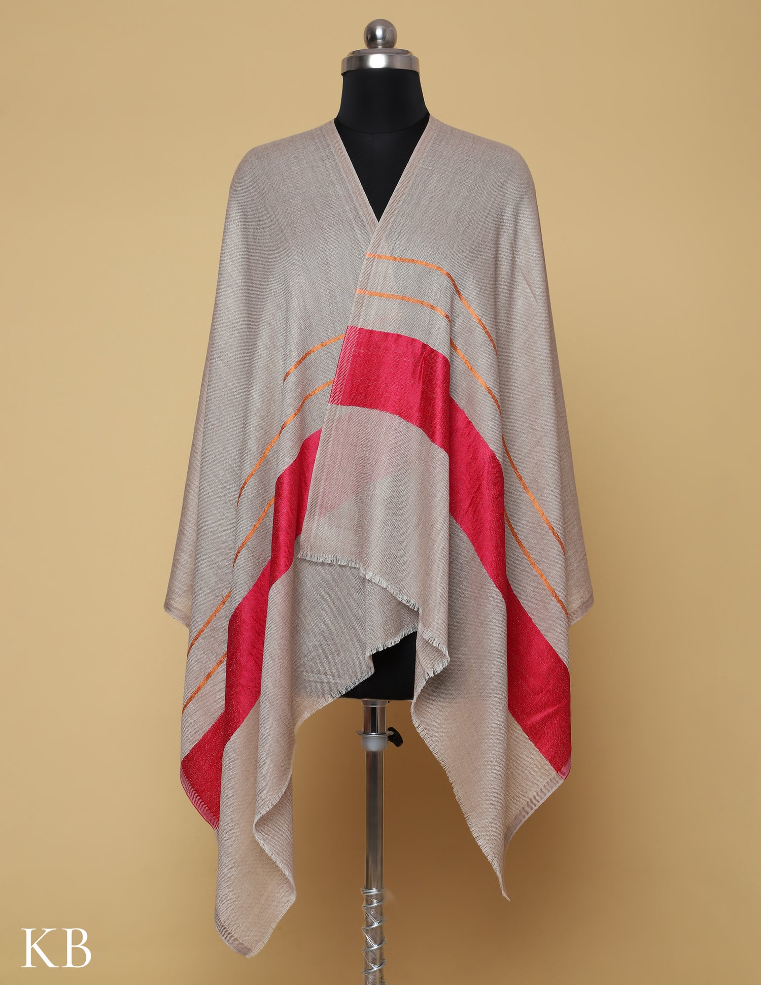 Fawn Silk Palla Stole - Kashmir Box