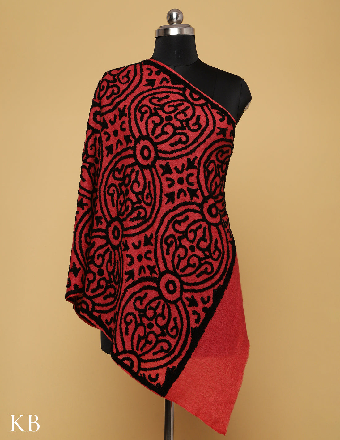 Baked Apple Red Towel Stole - Kashmir Box