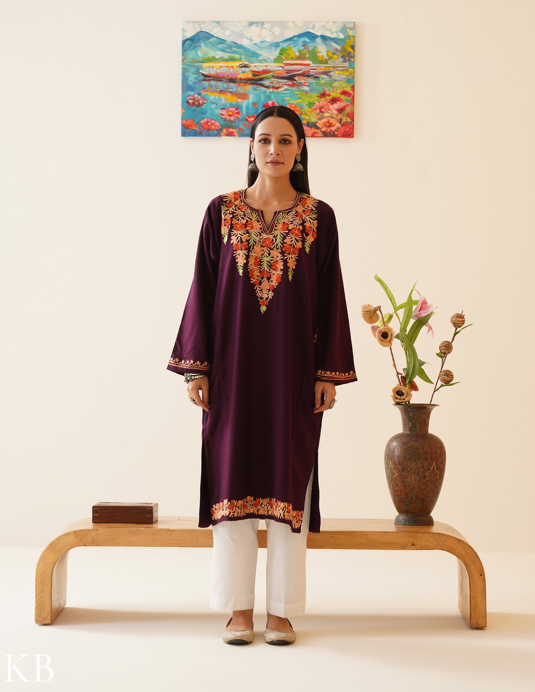 Rang-e-Khizan Deep Plum Aari Phiran