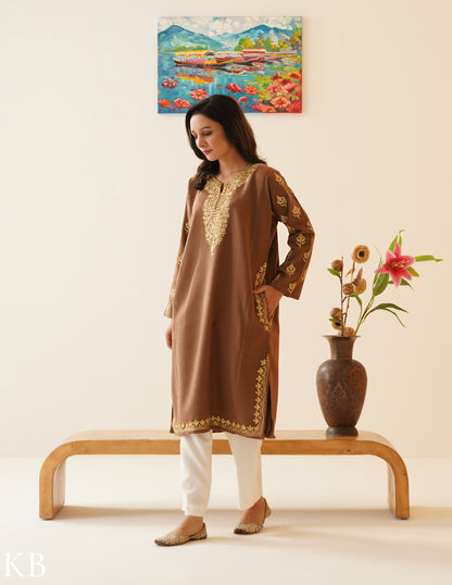 Rang-e-Khizan Golden Chestnut Zari Phiran