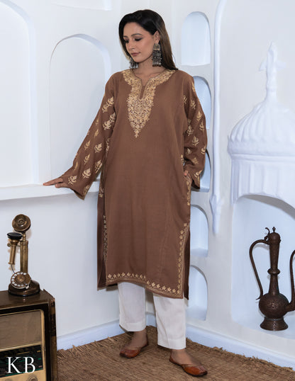 Rang-e-Khizan Golden Chestnut Zari Phiran