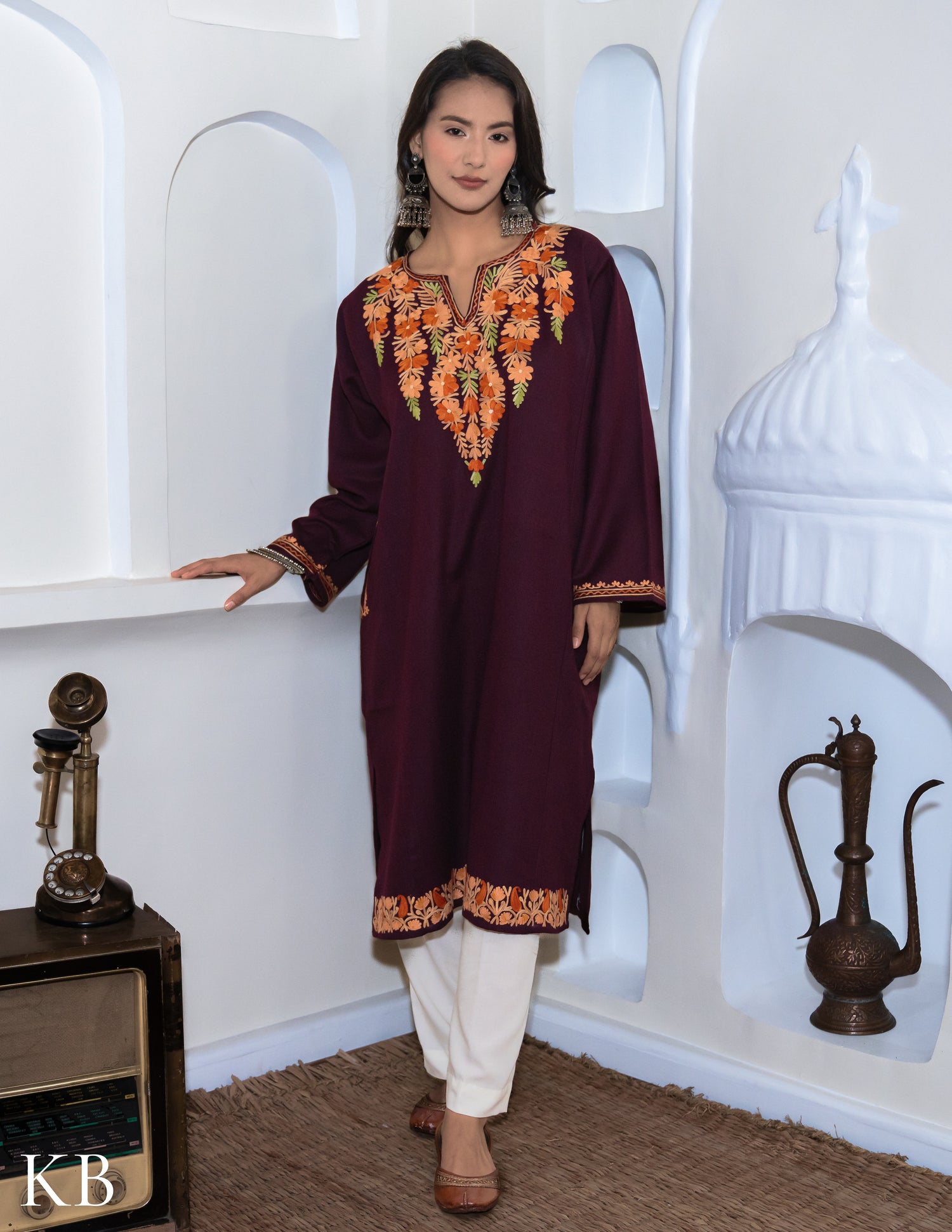 Rang-e-Khizan Deep Plum Aari Phiran