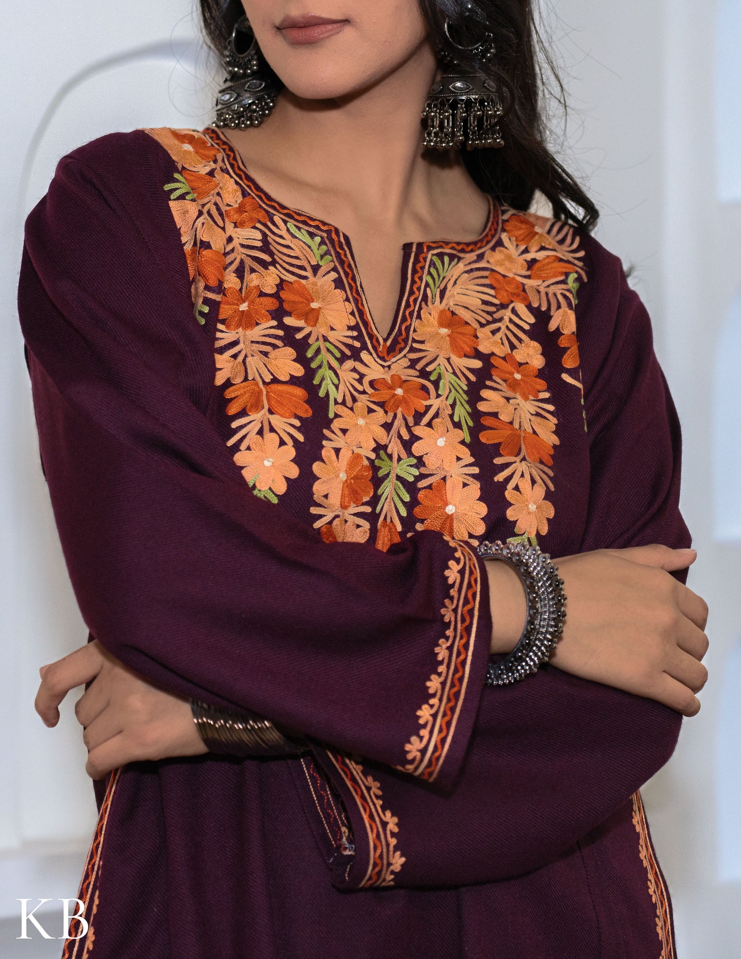 Rang-e-Khizan Deep Plum Aari Phiran