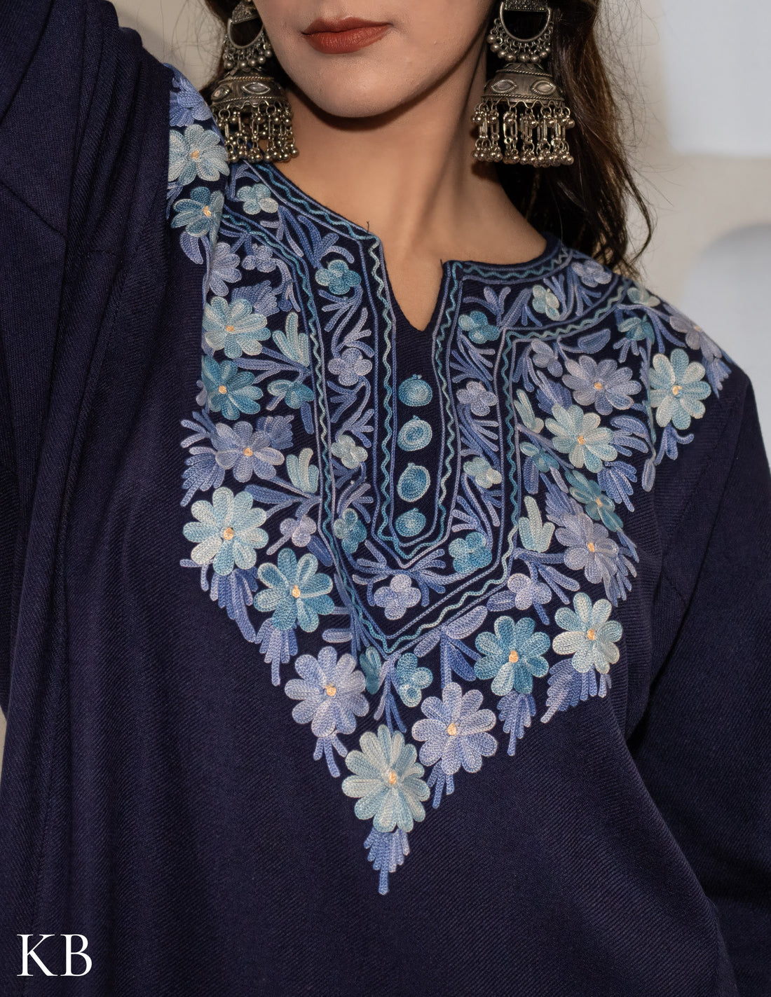 Rang-e-Khizan Navy Blue Posy Aari Phiran