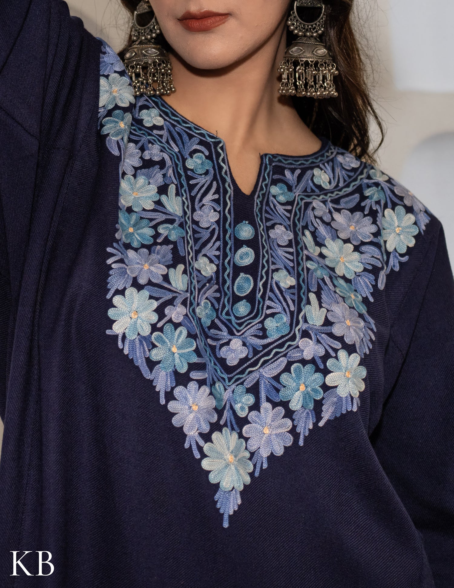 Rang-e-Khizan Navy Blue Posy Aari Phiran