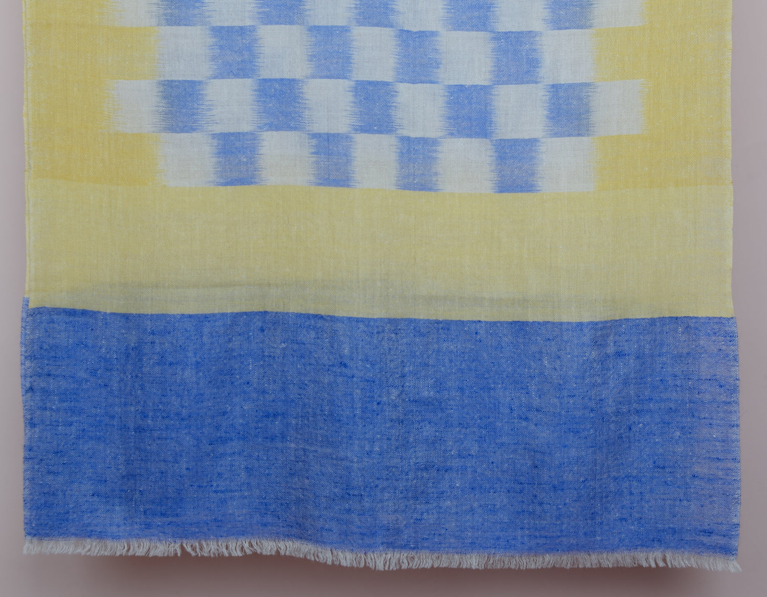 Handwoven Check Ikat Pattern Cashmere Pashmina Stole