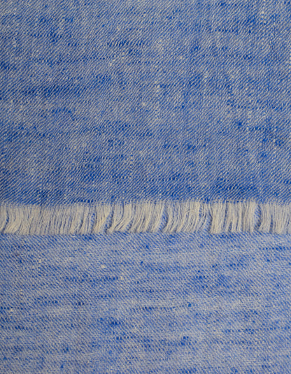 Handwoven Blue Ikat Pattern Cashmere Pashmina Stole