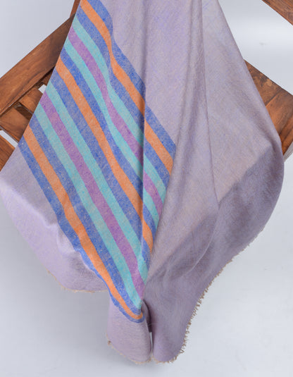 Pastel Handwoven One side Stripes Cashmere Pashmina Stole