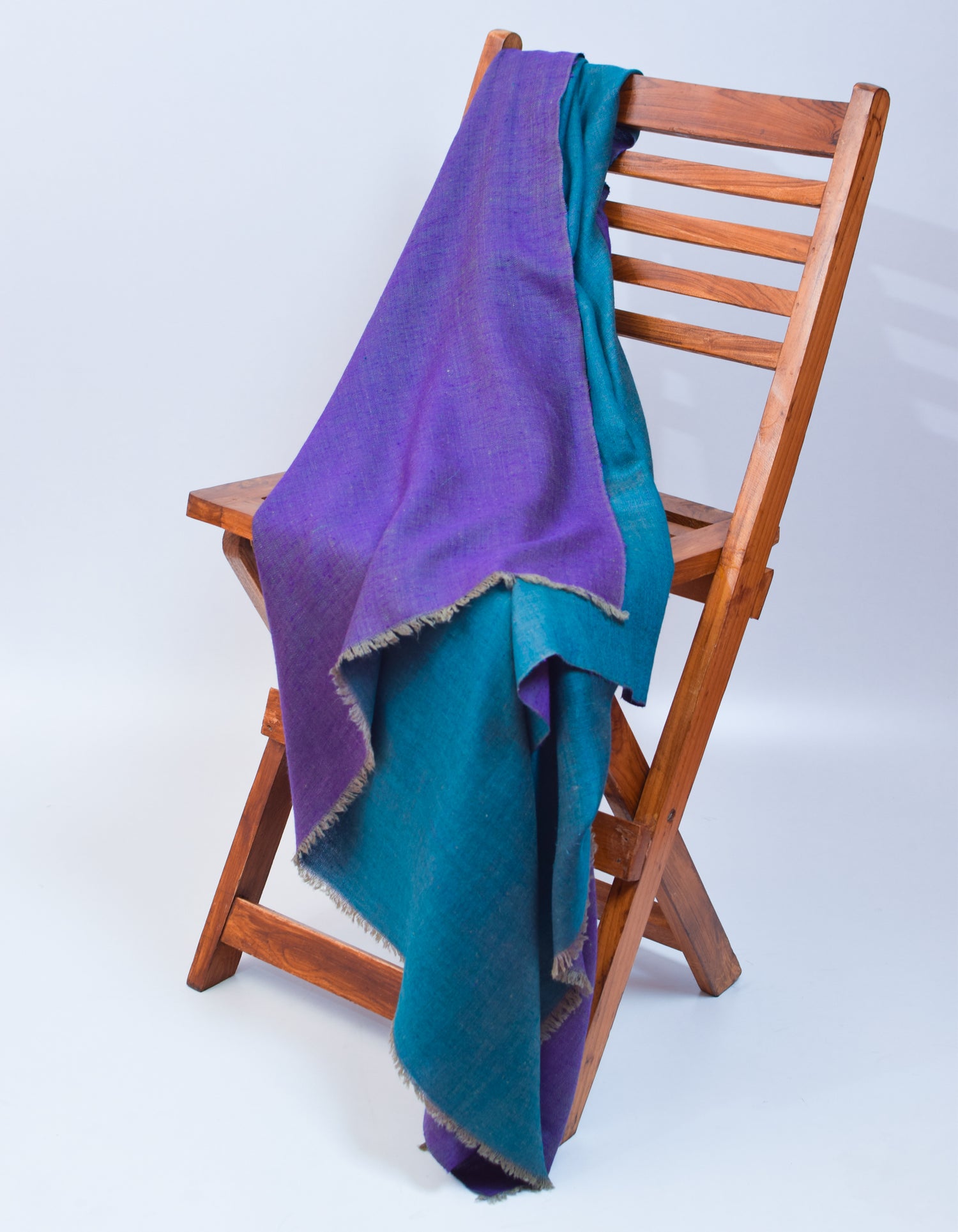 Sea Purple Handwoven Reversible Cashmere Pashmina Shawl