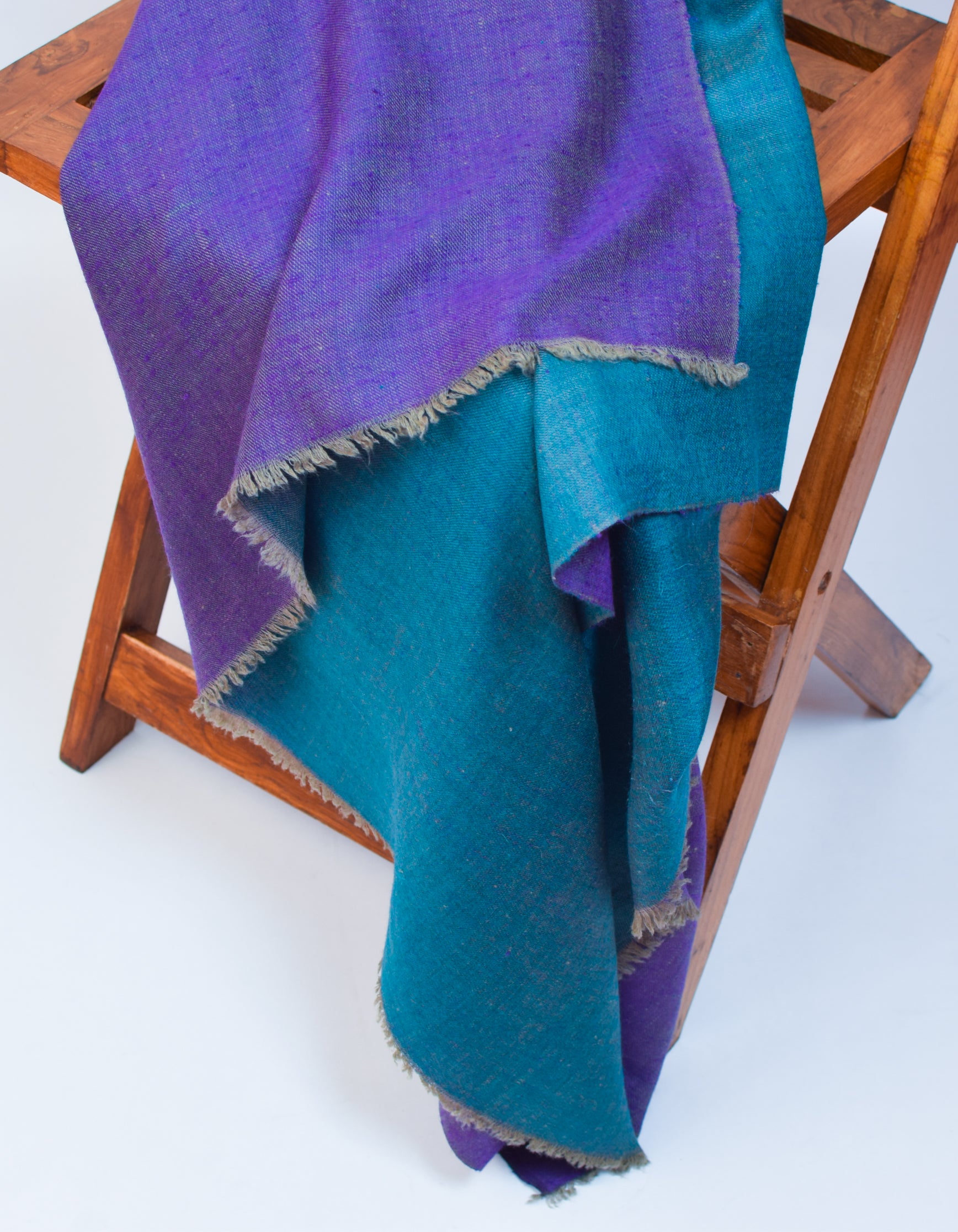 Sea Purple Handwoven Reversible Cashmere Pashmina Shawl