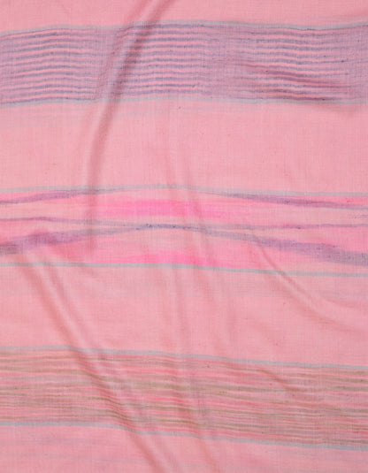 Multi-Pattern Pink Stripes Handwoven Cashmere Pashmina Stole