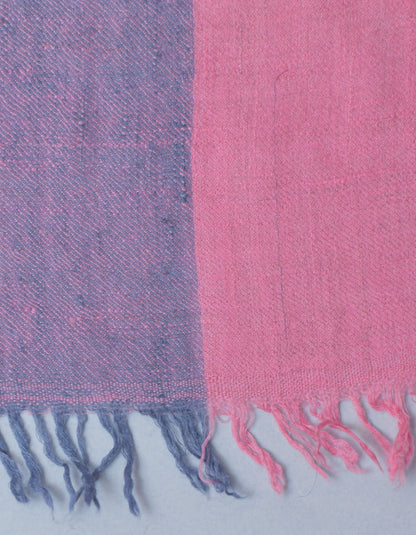 Modern Sozni Embroidered Handwoven Pink-Grey Pashmina Stole