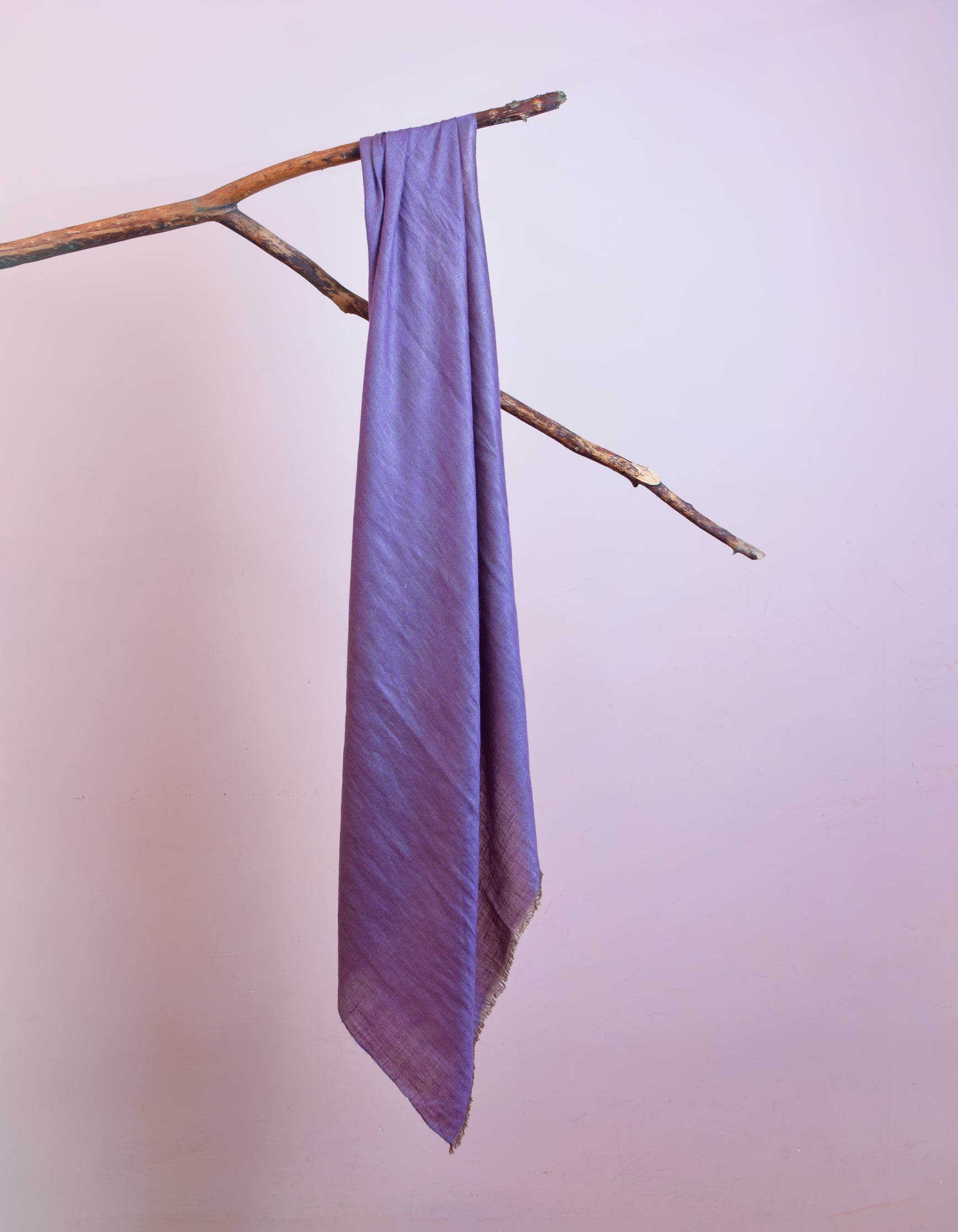 Saffron Silver Zari Handwoven Reversible Cashmere Pashmina Shawl