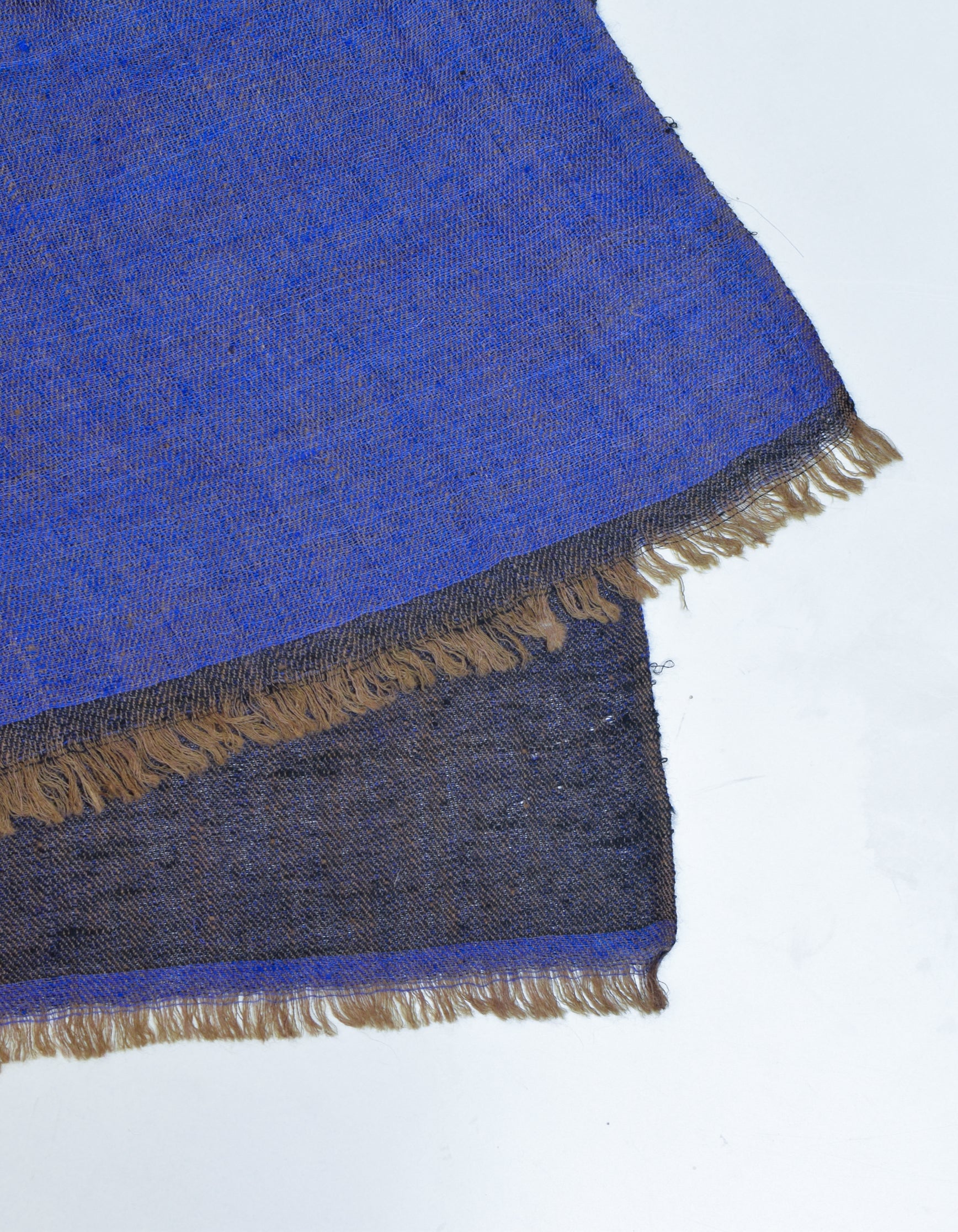 Classic Black Blue Handwoven Reversible Cashmere Pashmina Stole