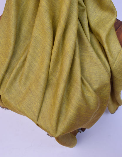 Crayon Gold Handwoven Reversible Cashmere Pashmina Shawl