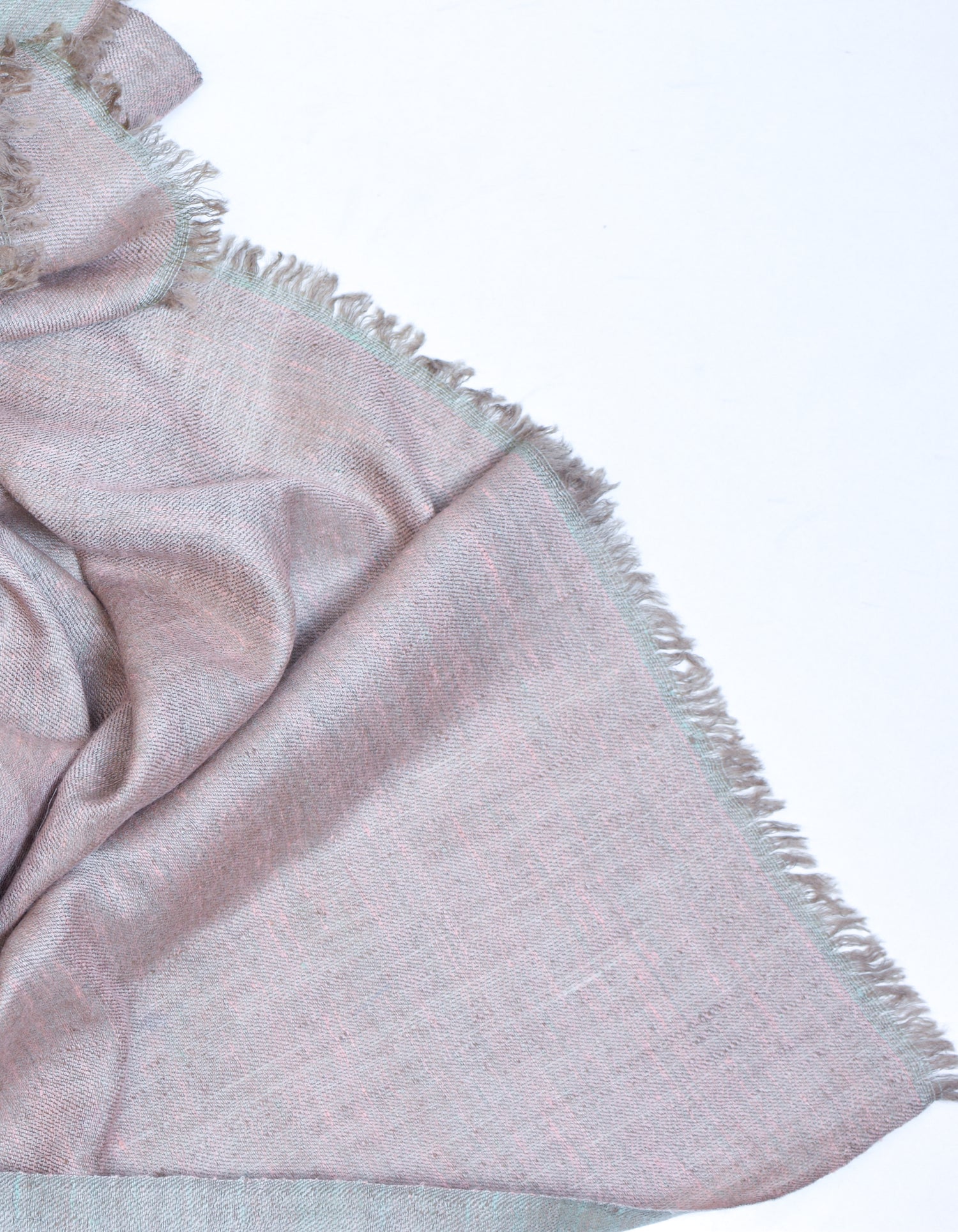 Peachy Mint Handwoven Reversible Cashmere Pashmina Shawl