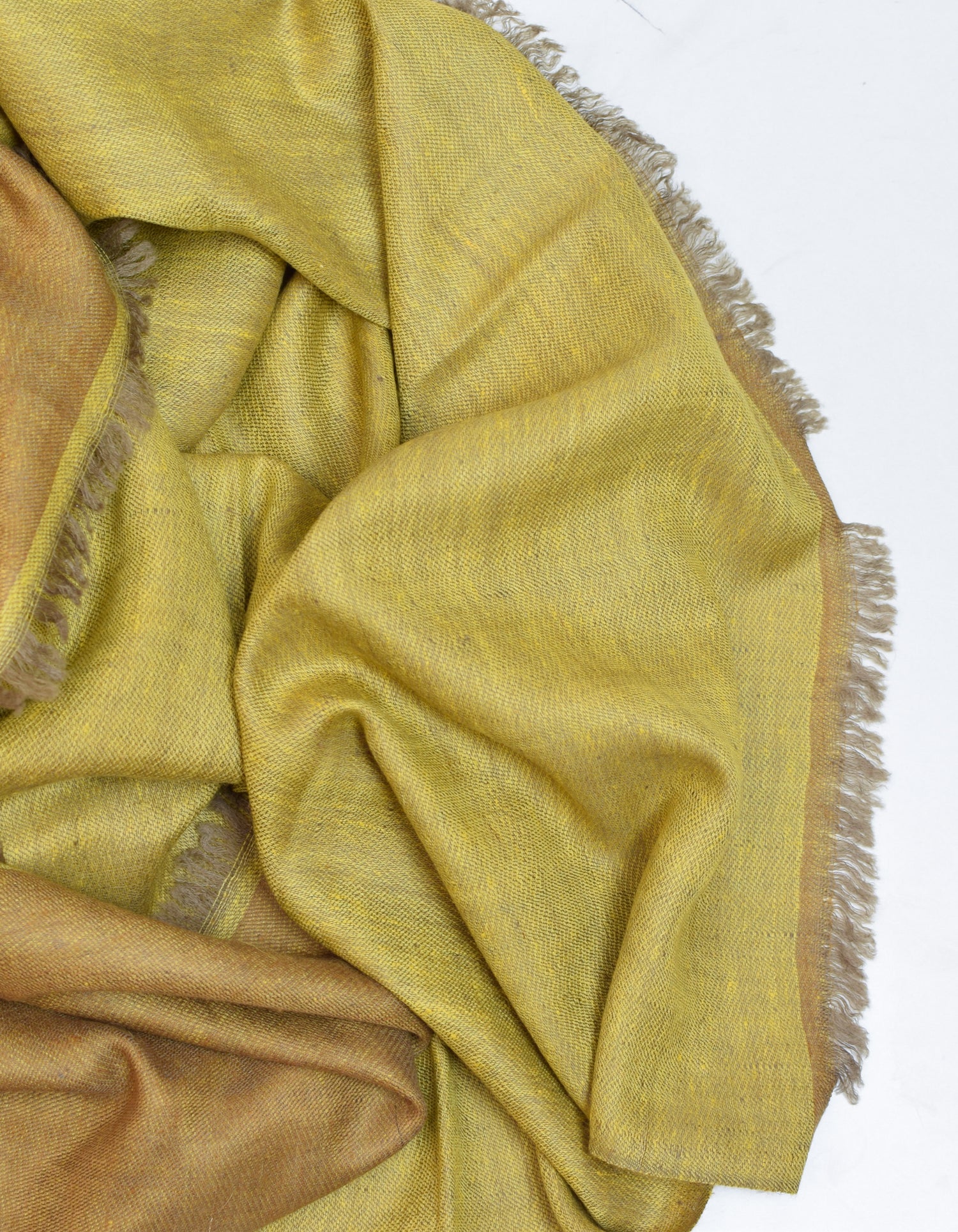 Crayon Gold Handwoven Reversible Cashmere Pashmina Shawl