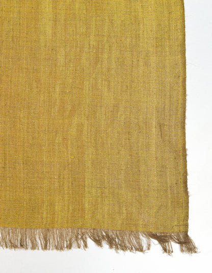 Khaki Gold Zari Handwoven Reversible Cashmere Pashmina Shawl