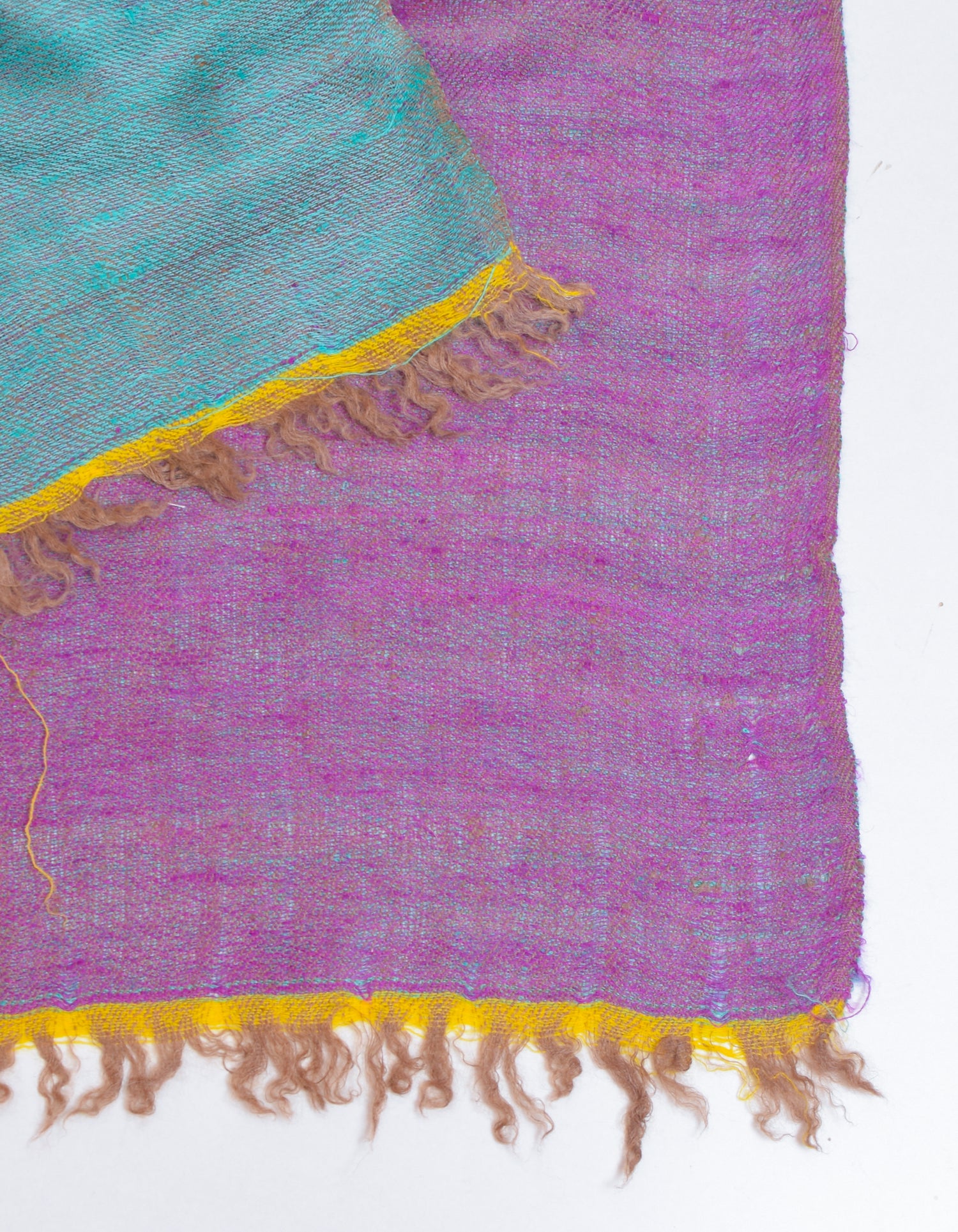 Saffron Green Handwoven Reversible Cashmere Pashmina Stole