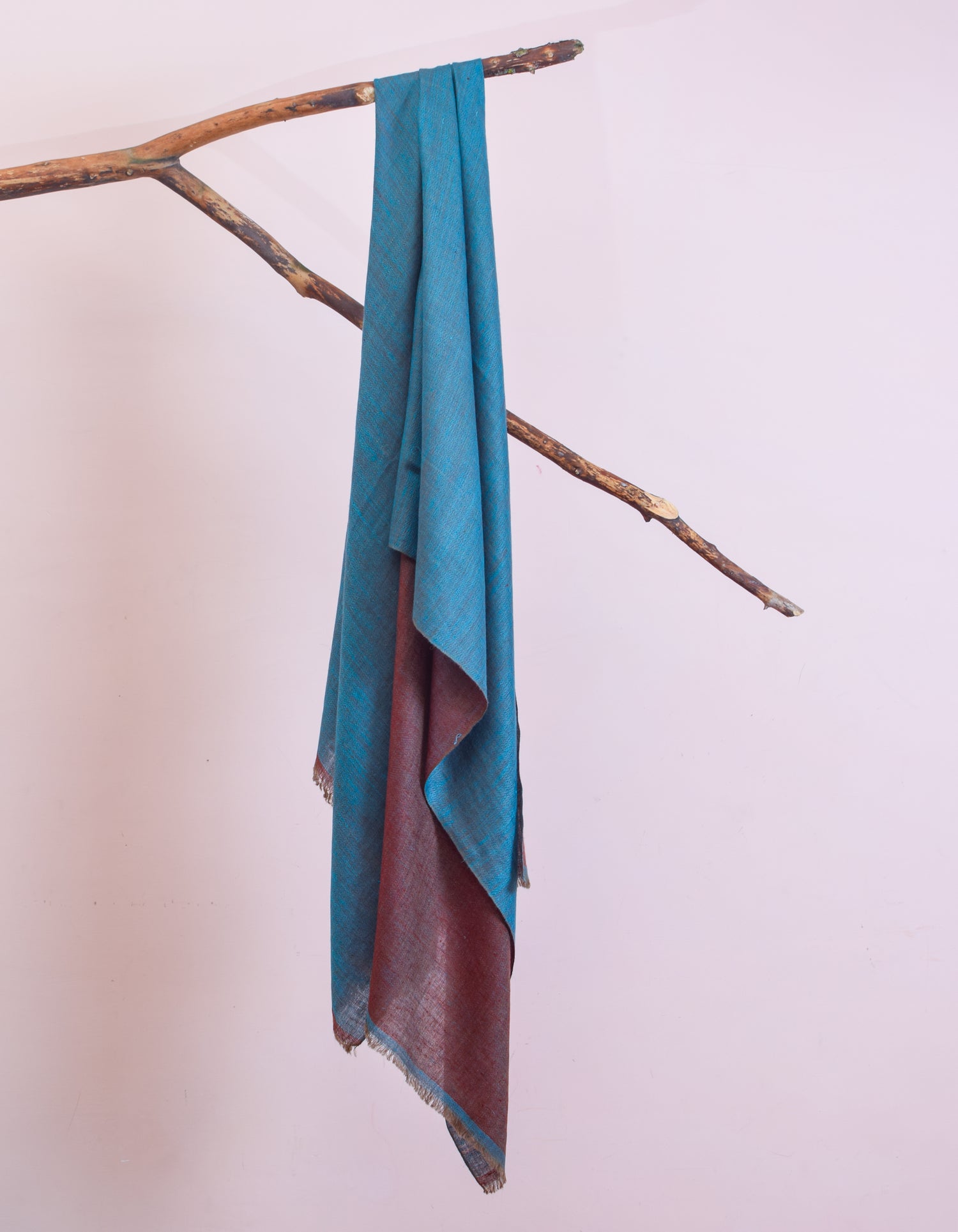 Redwood Blue Handwoven Reversible Cashmere Pashmina Stole