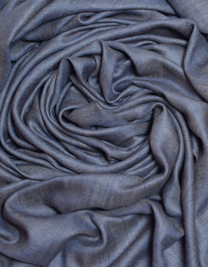 Dual Grey Handwoven Reversible Cashmere Pashmina Shawl