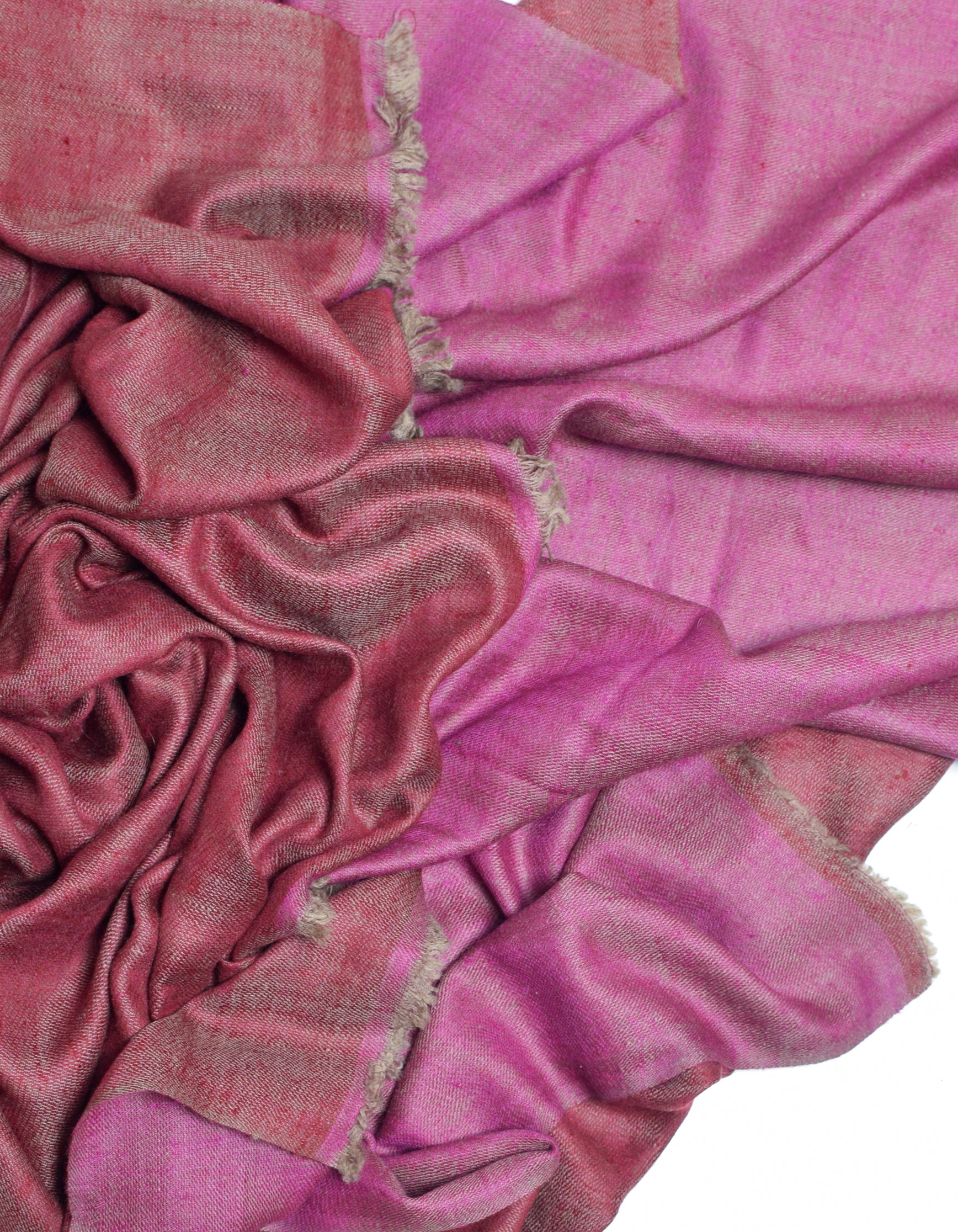 Cherry Pink Handwoven Reversible Cashmere Pashmina Stole