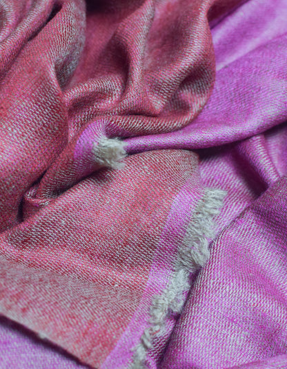 Cherry Pink Handwoven Reversible Cashmere Pashmina Stole