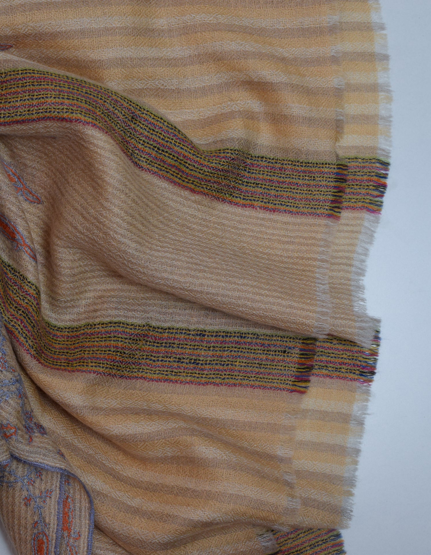 Multi-Pattern Colored Handwoven Embroidered Cashmere Pashmina Stole