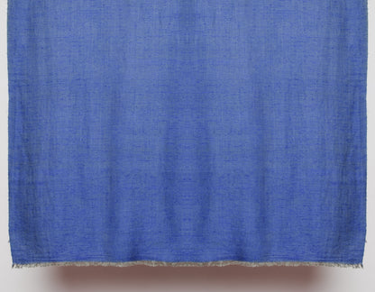 Dual Blue Handwoven Reversible Cashmere Pashmina Shawl