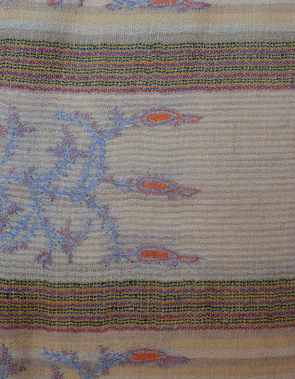 Multi-Pattern Colored Handwoven Embroidered Cashmere Pashmina Stole