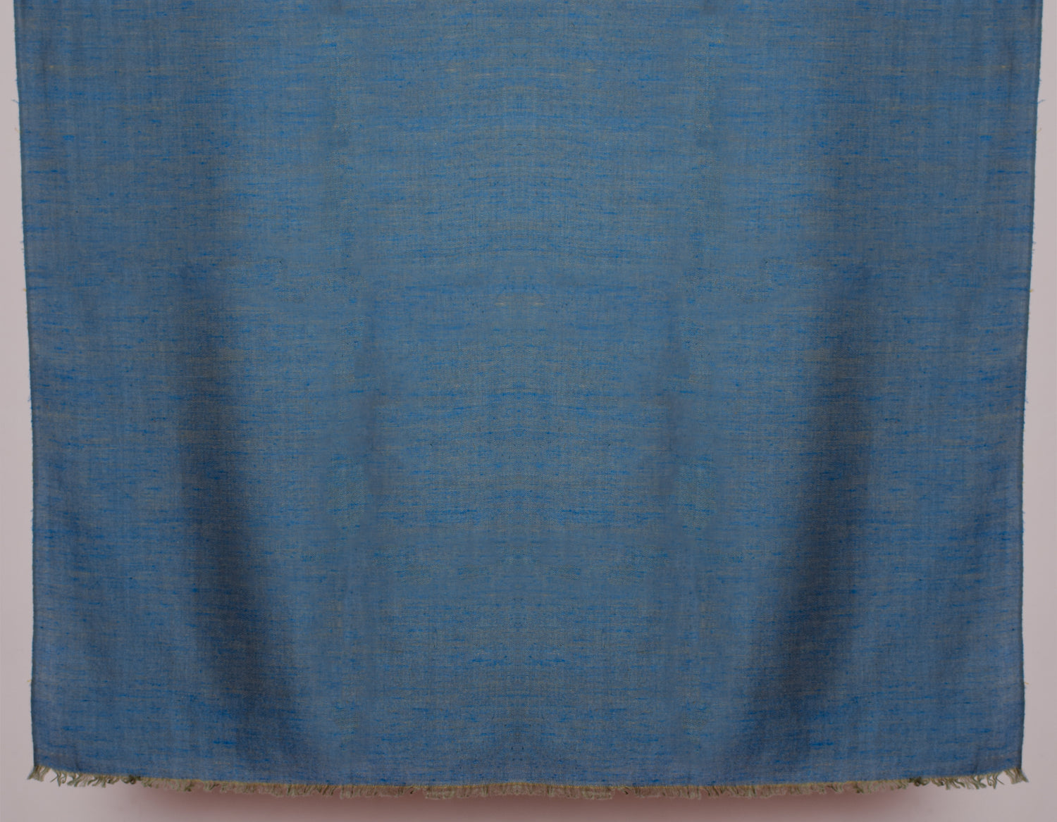 Kashmir-Blue Mustard Handwoven Reversible Cashmere Pashmina Shawl