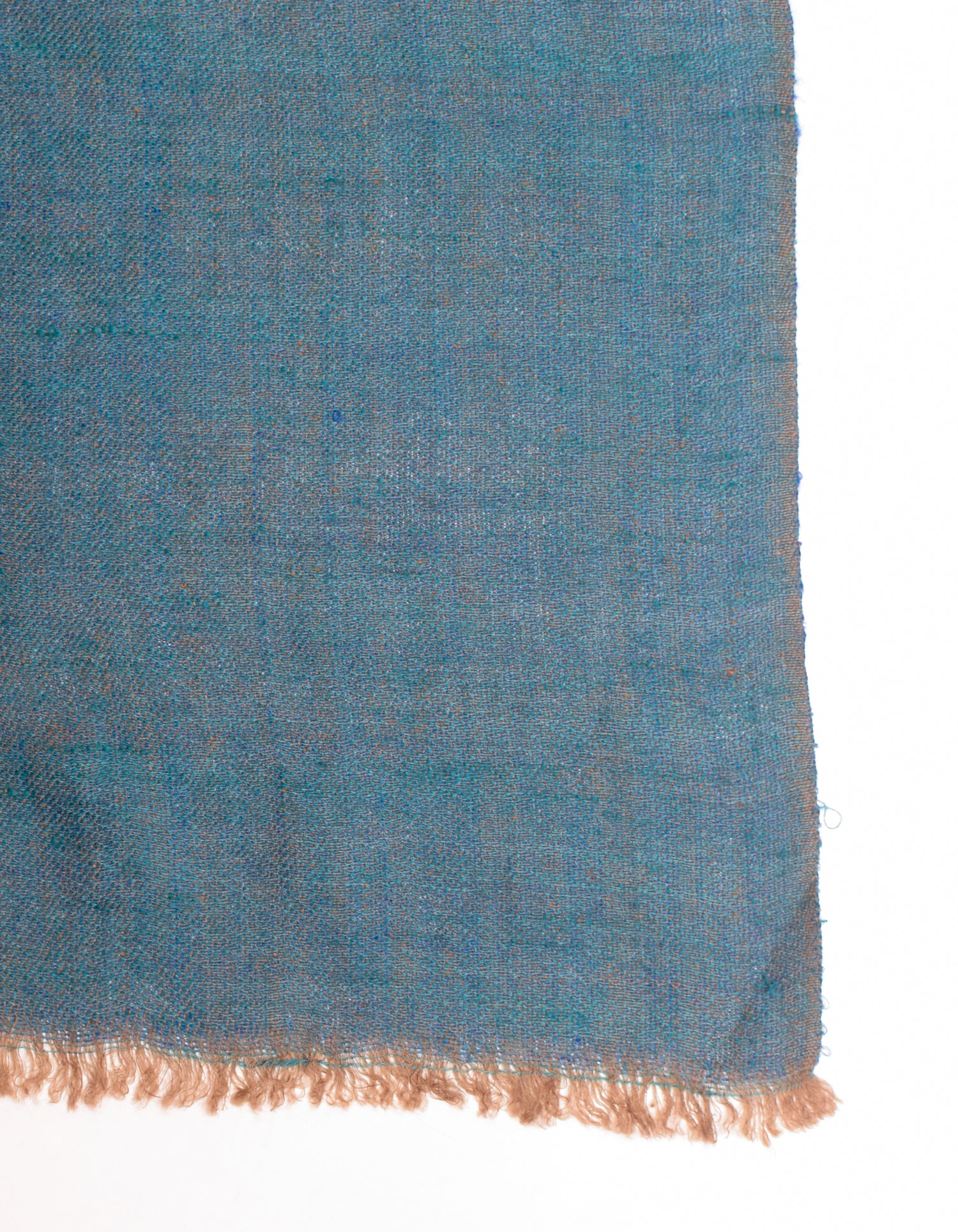 Teal Blue Handwoven Reversible Cashmere Pashmina Stole