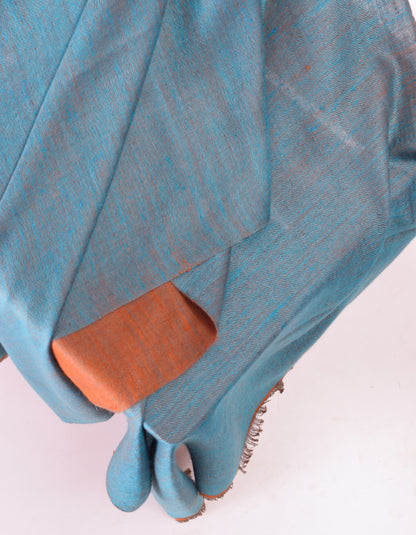 Marmalade Blue Handwoven Reversible Cashmere Pashmina Stole