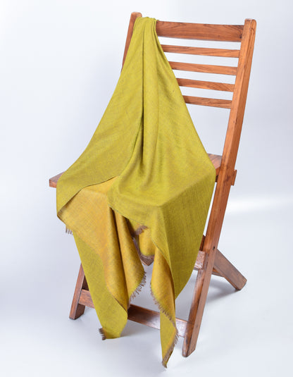 Ginger Yellow Handwoven Reversible Cashmere Pashmina Stole