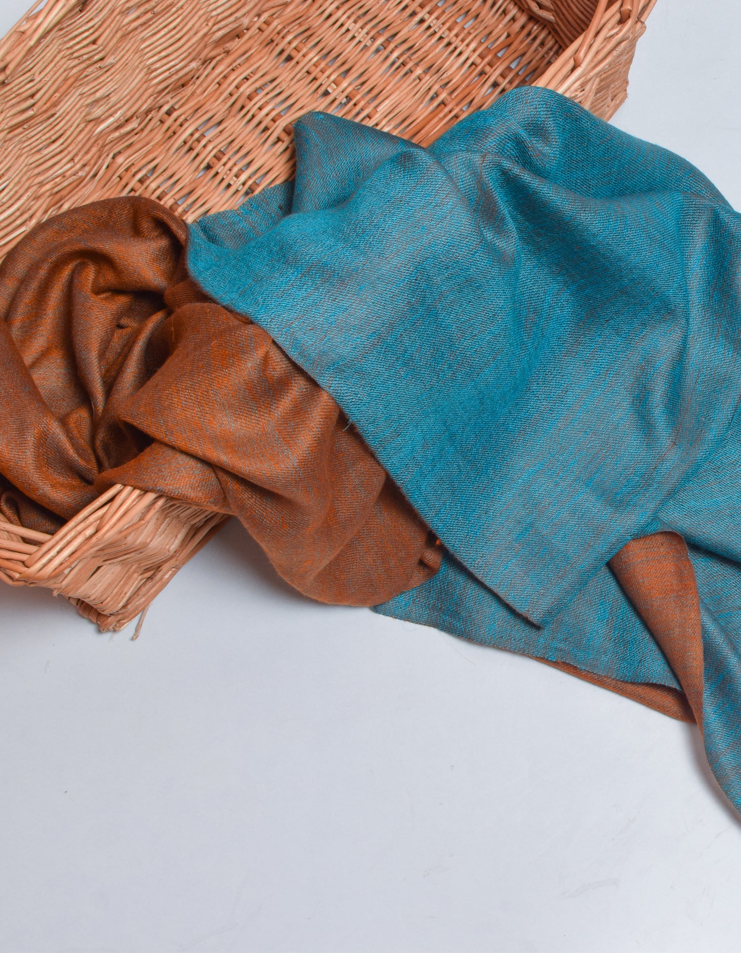 Marmalade Blue Handwoven Reversible Cashmere Pashmina Stole