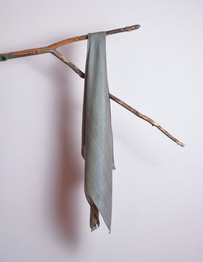 Creamish Sage Handwoven Reversible Cashmere Pashmina Stole