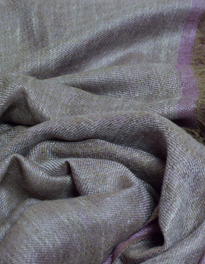 Saffron Grey Handwoven Reversible Cashmere Pashmina Stole