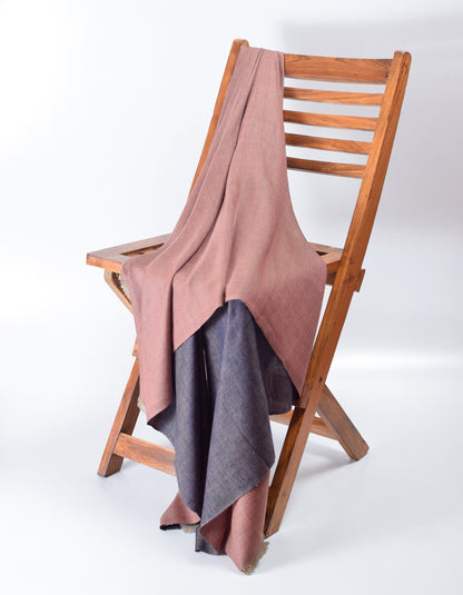 Navy Rose Handwoven Reversible Cashmere Pashmina Shawl