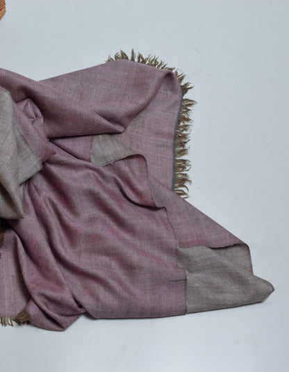 Rose Grey Handwoven Reversible Cashmere Pashmina Shawl