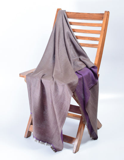 Indigo Grey Handwoven Reversible Cashmere Pashmina Stole