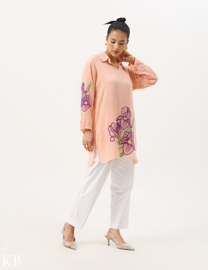 Old rose Collared Top - Kashmir Box