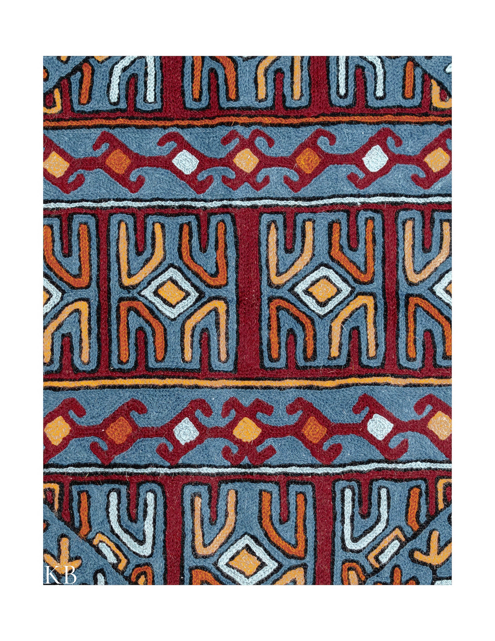 [#UnitB] Vintage Boho Kashmiri chain fashion stitch rug