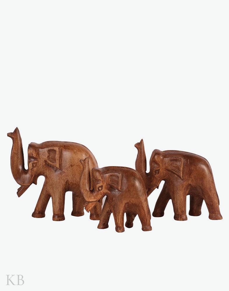 Walnut Wood Elephant Set - Kashmir Box