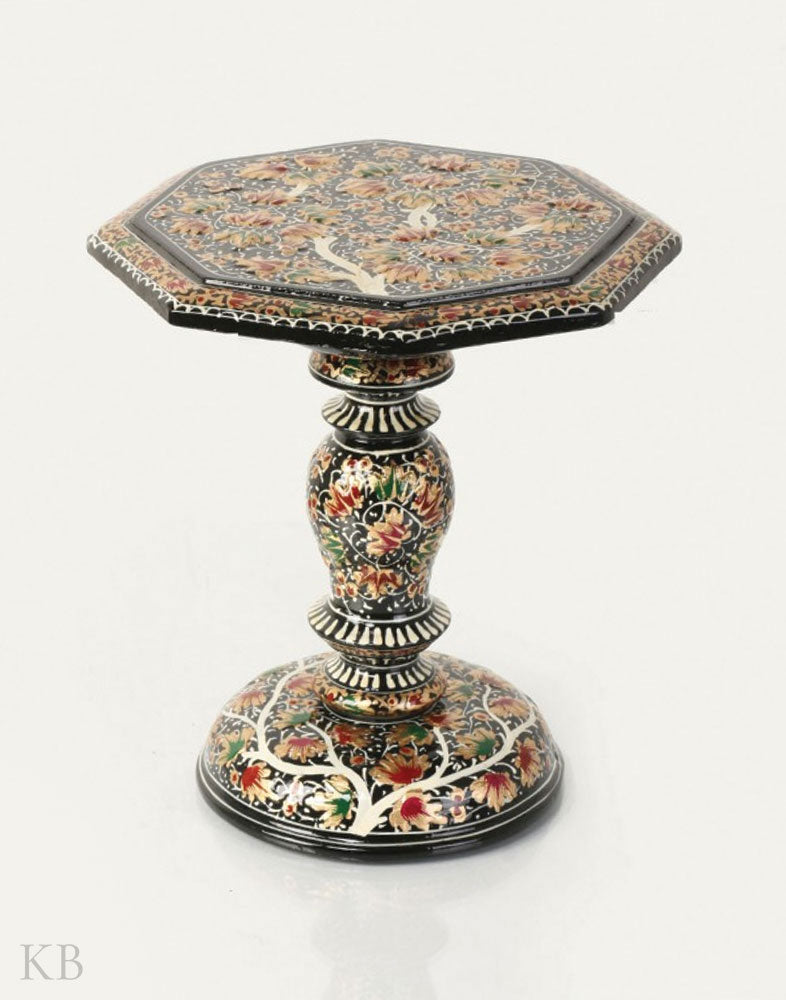 Blue Tree Of Life Paper Mache Miniature Table - Kashmir Box